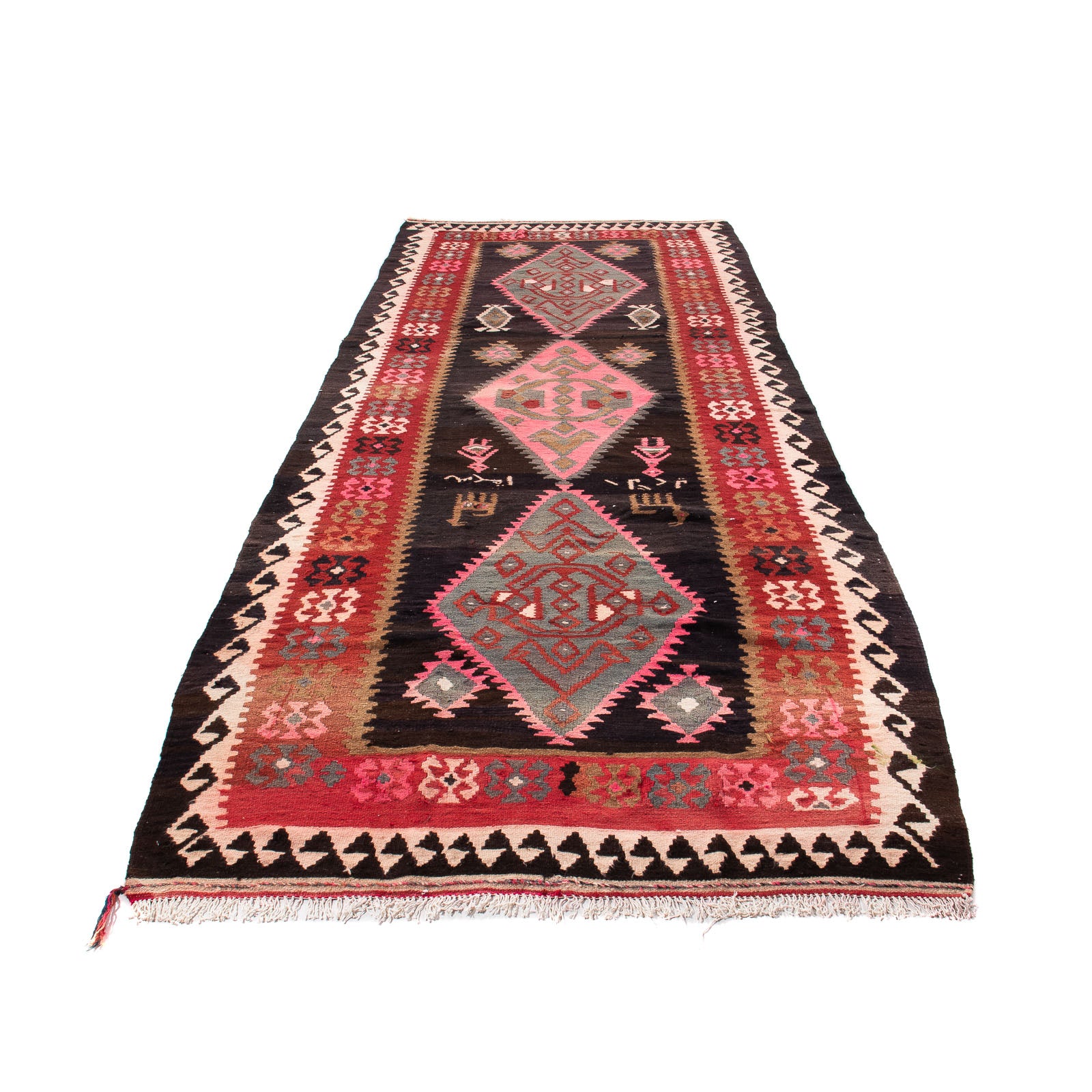 Tappeto corsia Tappeto Kelim - Vecchio - 360 x 145 cm - multicolore