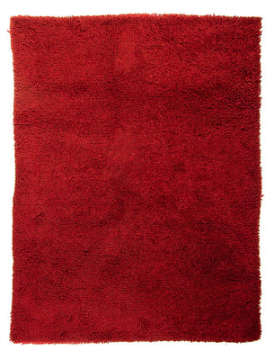 Tappeto a pelo alto - 217 x 154 cm - rosso scuro