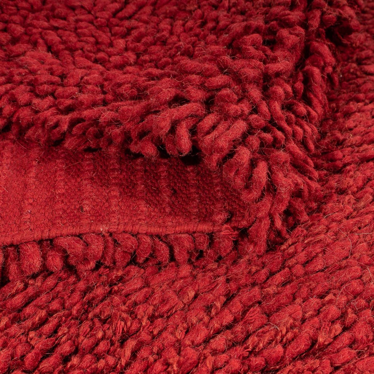 Tappeto a pelo alto - 217 x 154 cm - rosso scuro