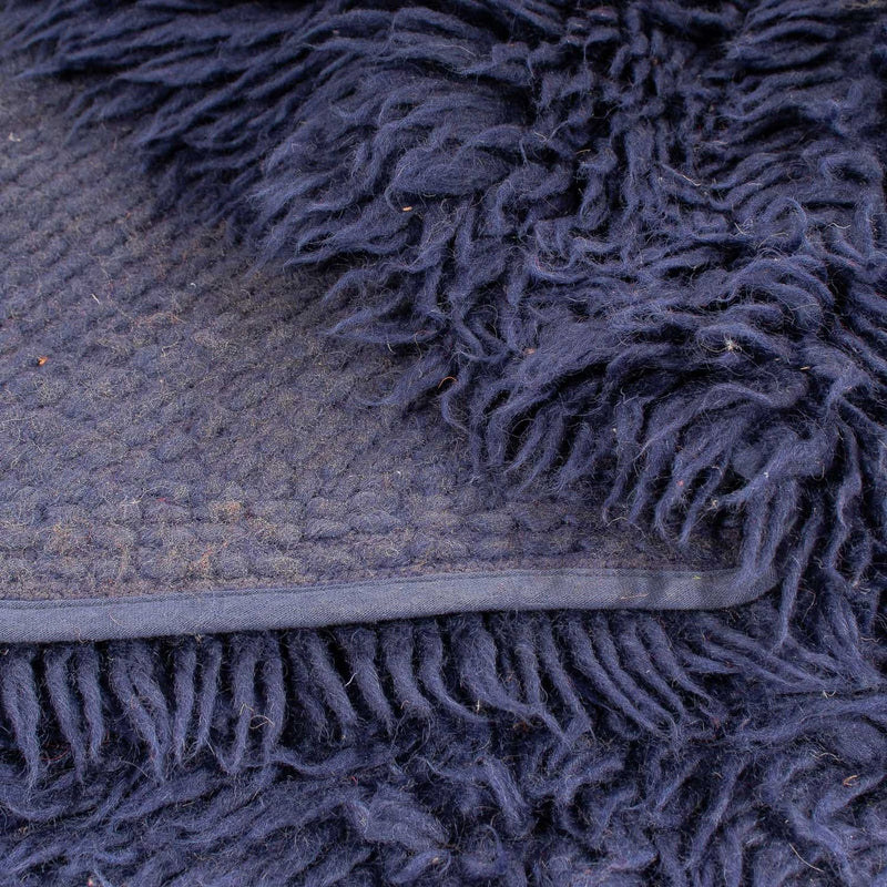 Tappeto a pelo alto rotondo  - 261 x 261 cm - blu scuro