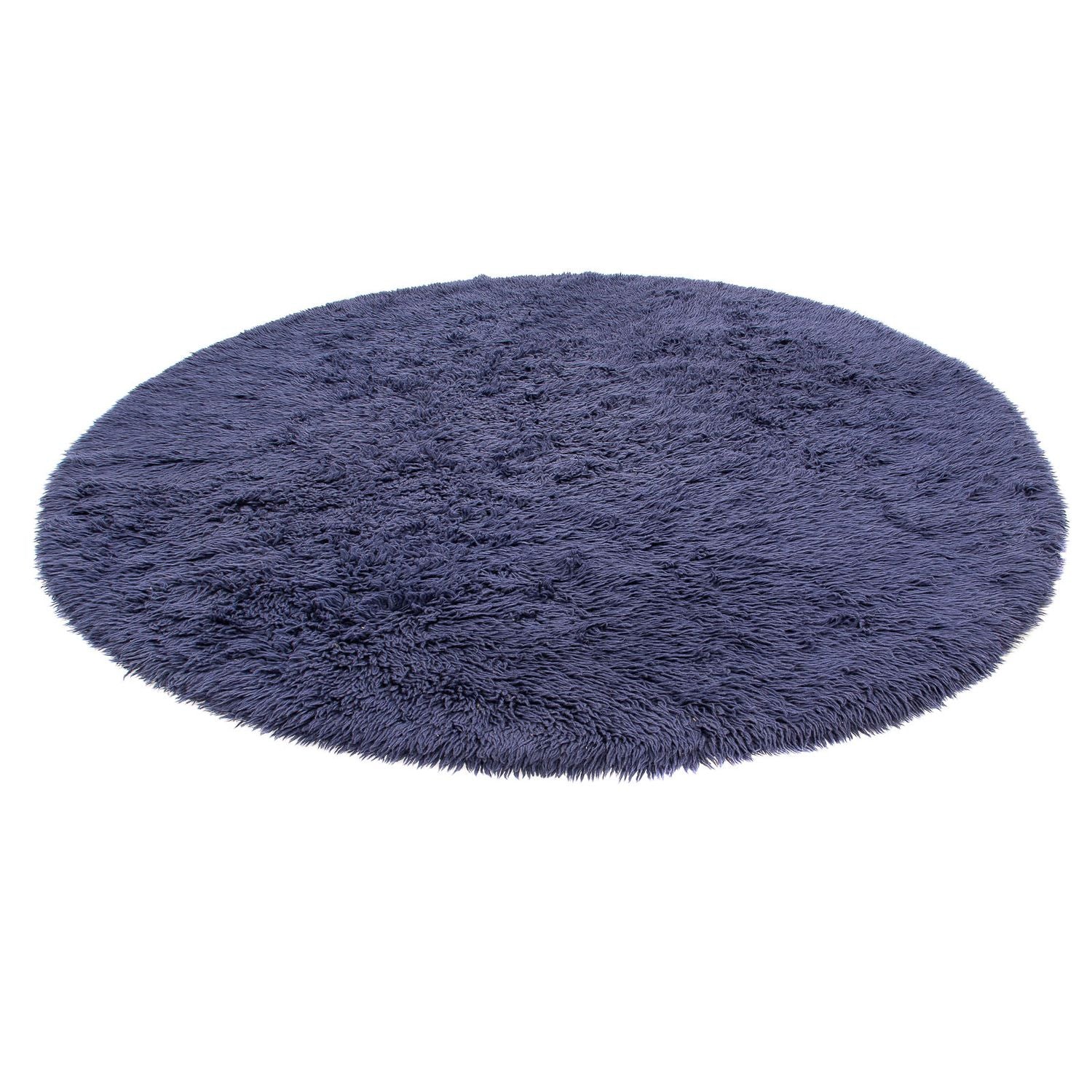Tappeto a pelo alto rotondo  - 261 x 261 cm - blu scuro