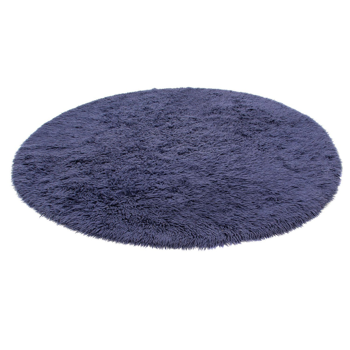 Tappeto a pelo alto rotondo  - 261 x 261 cm - blu scuro