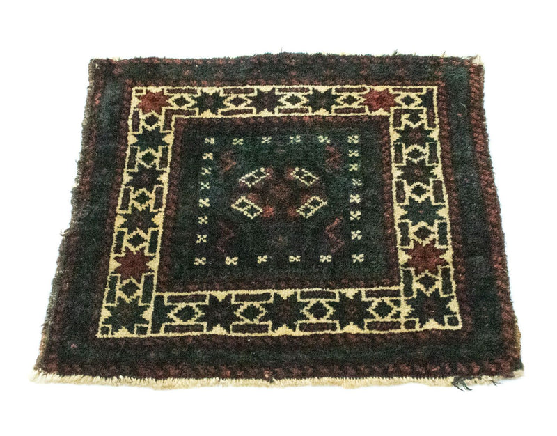 Tappeto afgano quadrato  - 35 x 33 cm - blu