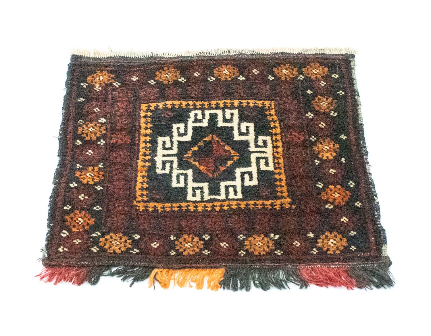 Tappeto afgano quadrato  - 45 x 42 cm - blu
