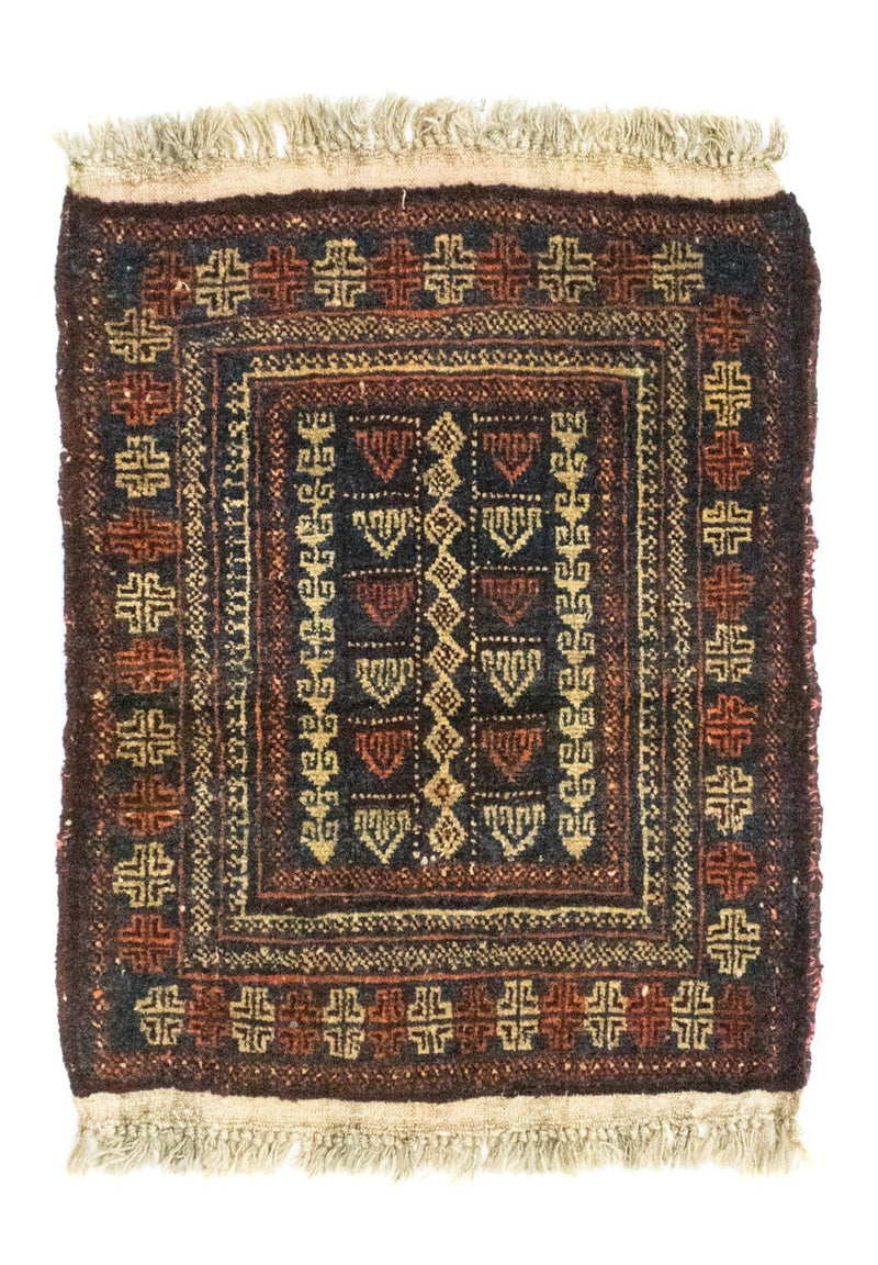 Tappeto afgano quadrato  - 70 x 57 cm - blu