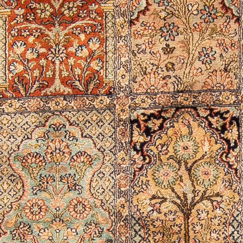 Tappeto corsia Tappeto di seta - Seta del Kashmir - 310 x 94 cm - multicolore