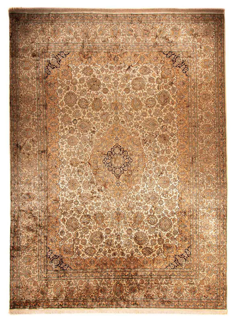 Tappeto di seta - Seta del Kashmir - 410 x 307 cm - marrone chiaro