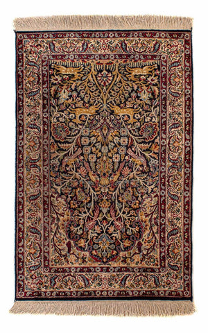 Tappeto orientale - Indo - 123 x 81 cm - blu scuro