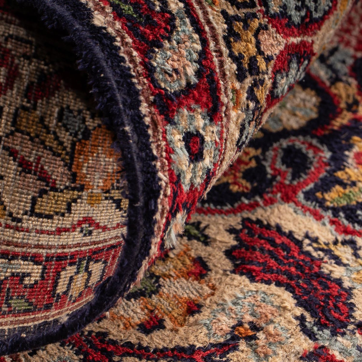 Tappeto orientale - Indo - 123 x 81 cm - blu scuro