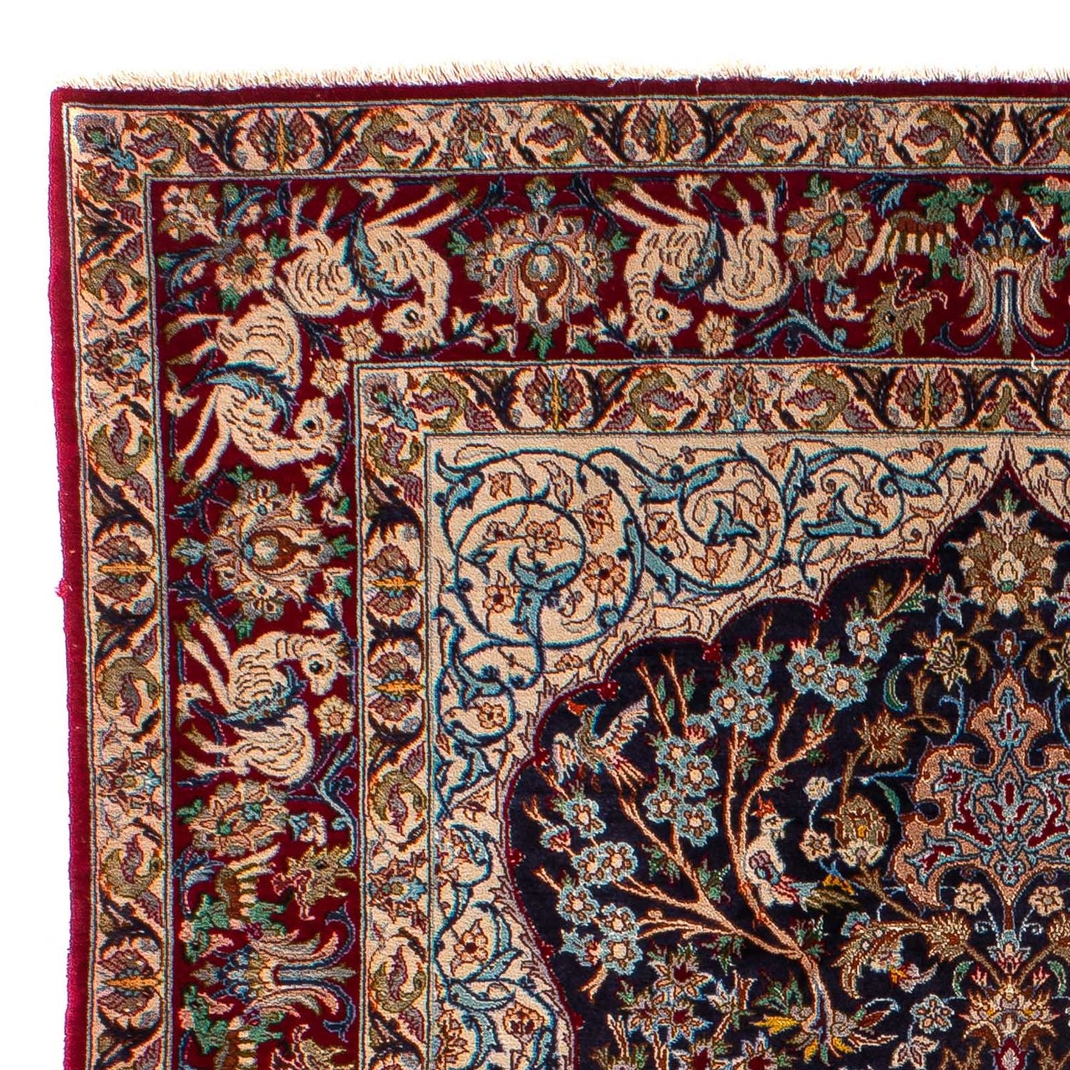 Tappeto Persero - Isfahan - Premio - 173 x 117 cm - blu scuro