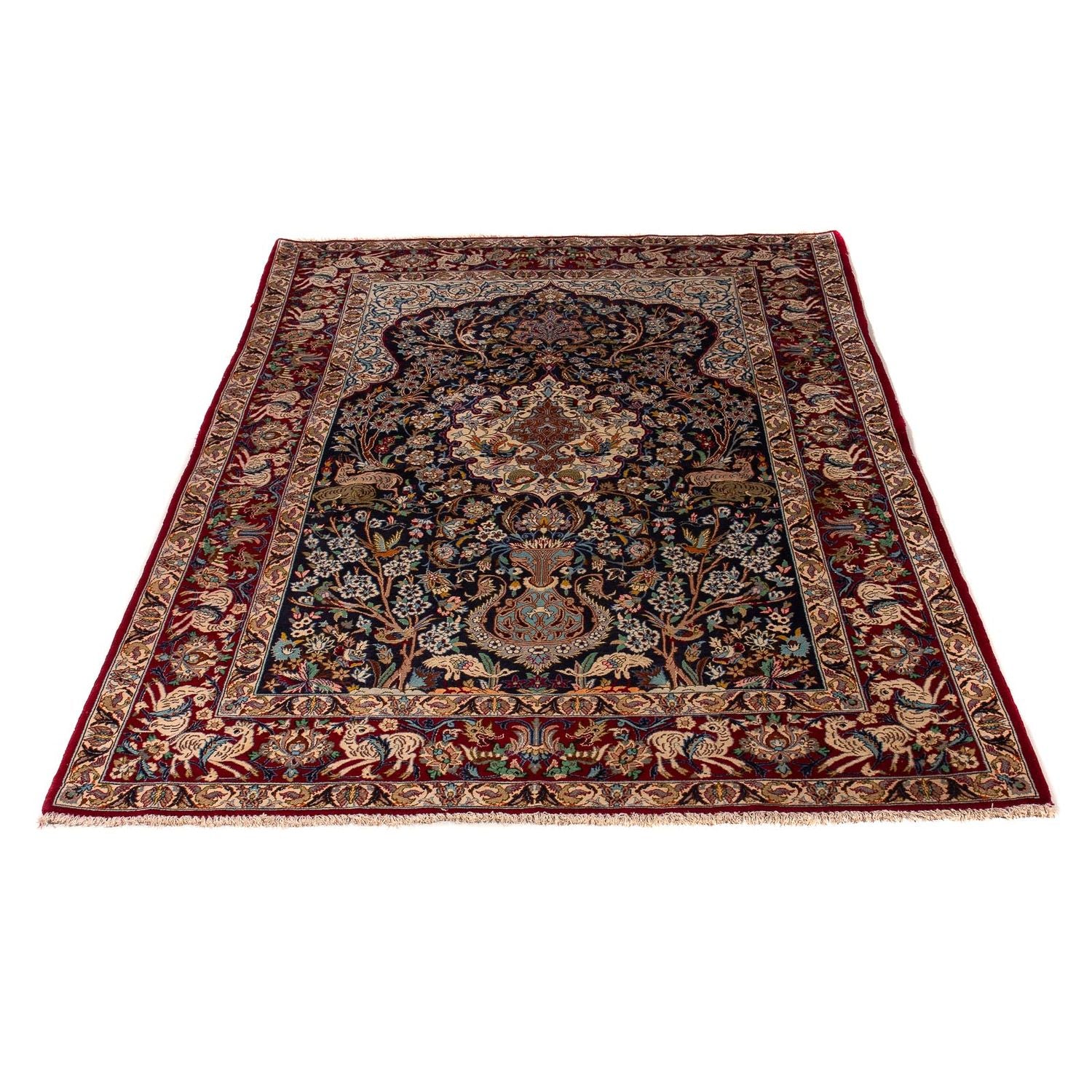 Tappeto Persero - Isfahan - Premio - 173 x 117 cm - blu scuro