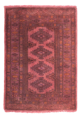 Tappeto Turkaman - 95 x 66 cm - rosso chiaro