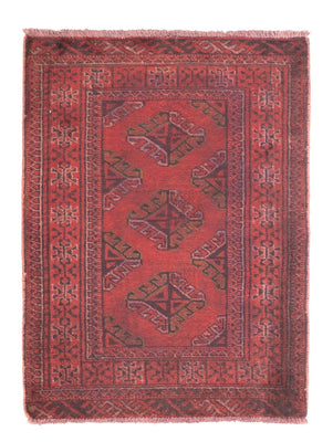 Tappeto Turkaman - 84 x 66 cm - rosso scuro