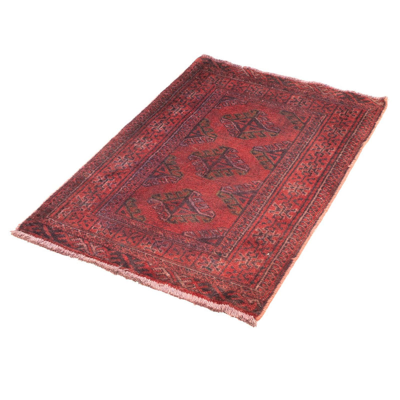 Tappeto Turkaman - 84 x 66 cm - rosso scuro