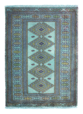 Tappeto Pakistani - 92 x 64 cm - blu chiaro