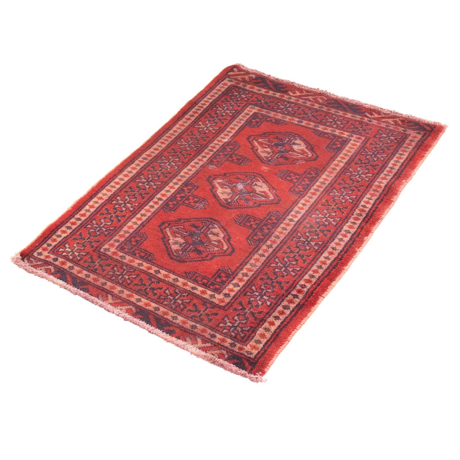 Tappeto Turkaman - 86 x 57 cm - rosso scuro