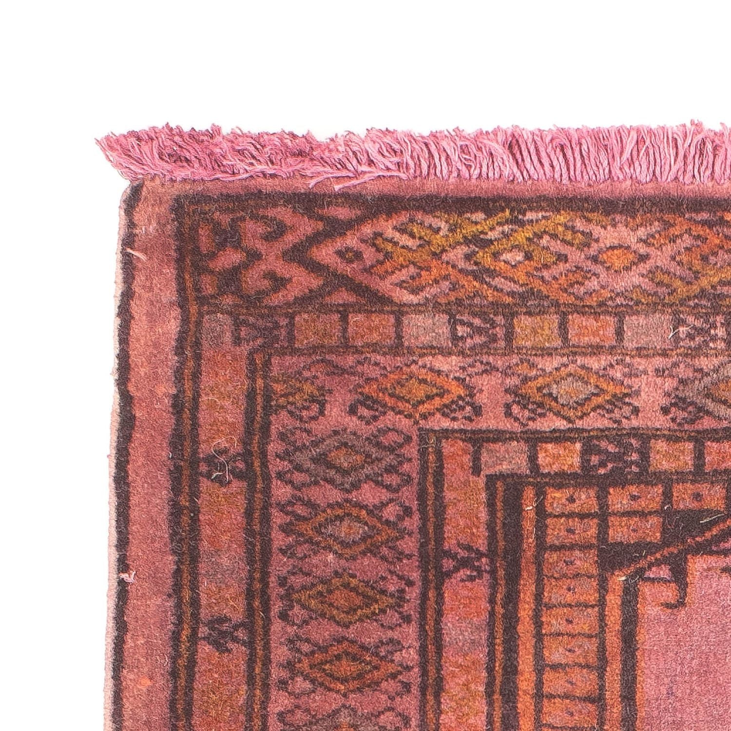 Tappeto Turkaman - 86 x 68 cm - rosso chiaro