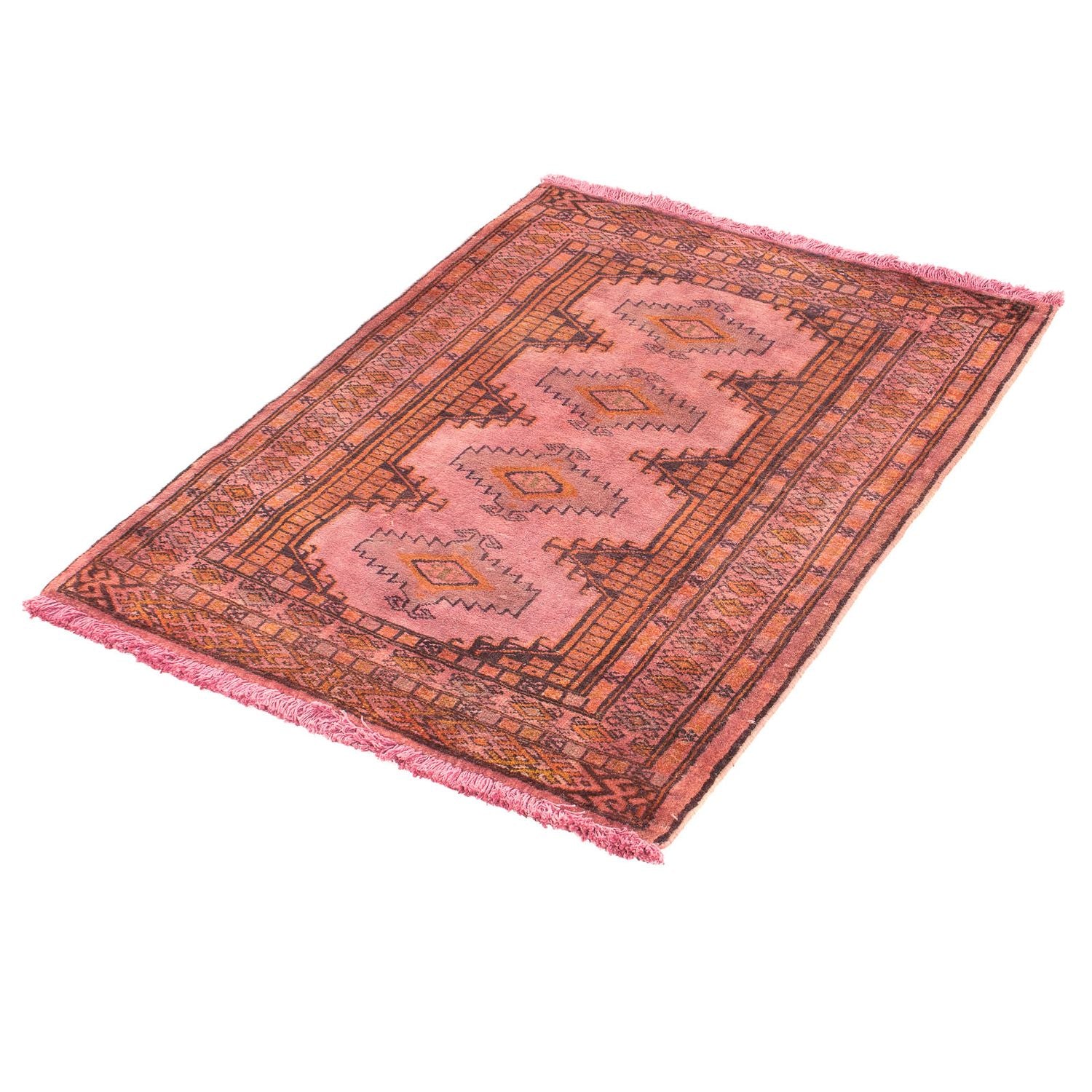 Tappeto Turkaman - 86 x 68 cm - rosso chiaro
