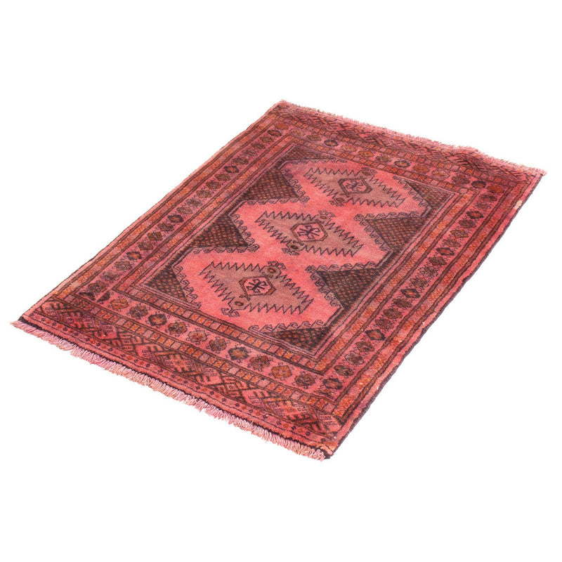 Tappeto Turkaman - 86 x 63 cm - rosso chiaro