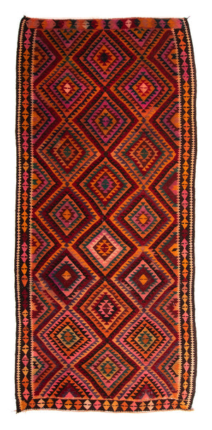 Tappeto corsia Tappeto Kelim - Vecchio - 300 x 140 cm - multicolore