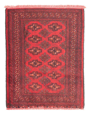 Tappeto Turkaman - 83 x 62 cm - rosso scuro
