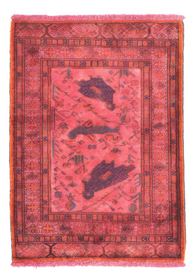 Tappeto Turkaman - 86 x 63 cm - rosso chiaro