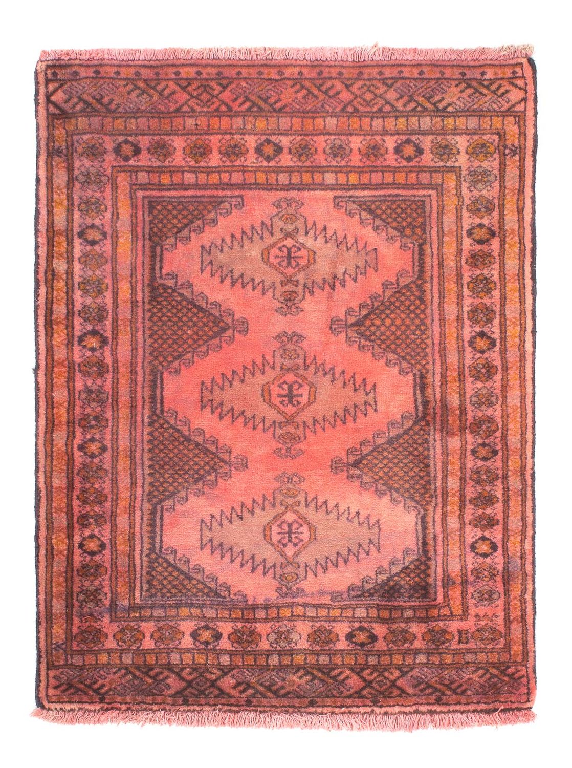 Tappeto Turkaman - 84 x 62 cm - rosso chiaro