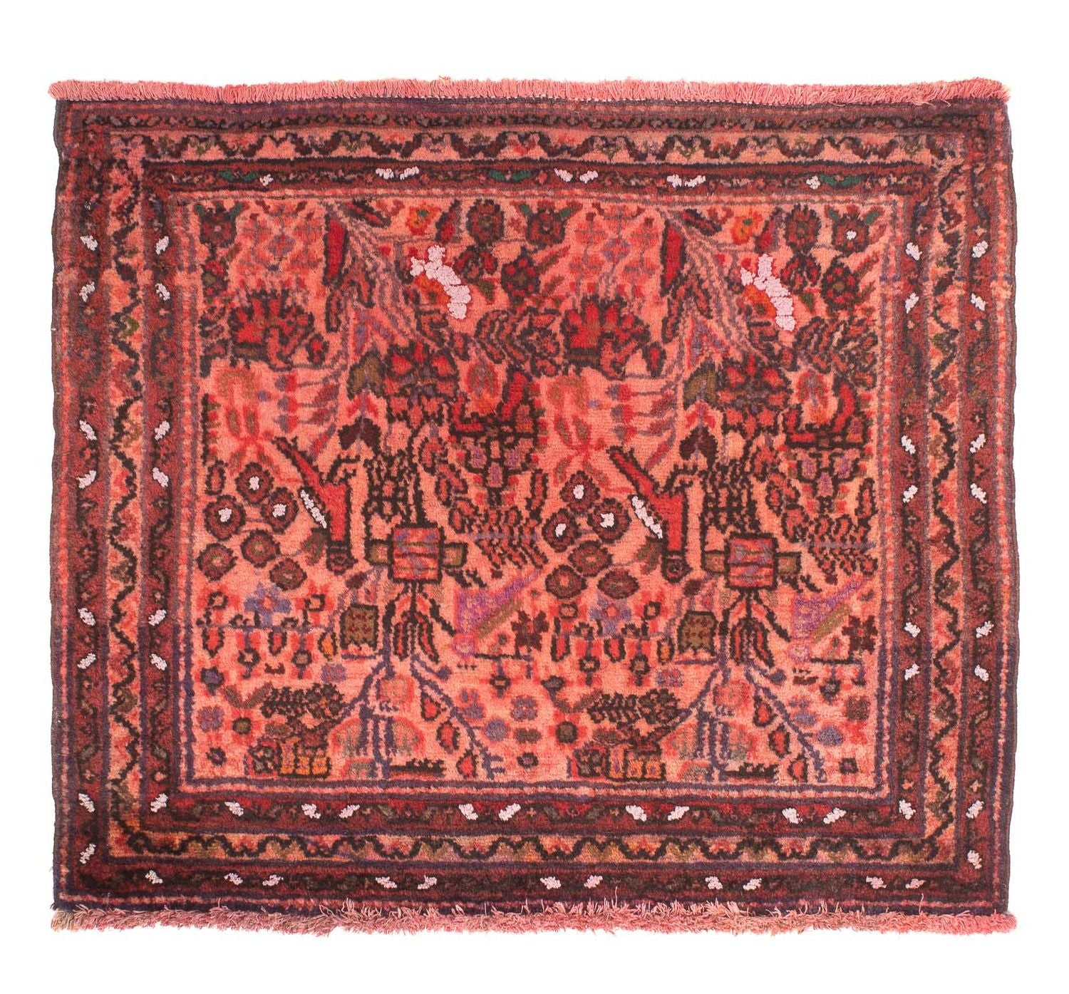 Tappeto Turkaman - 80 x 68 cm - rosso chiaro