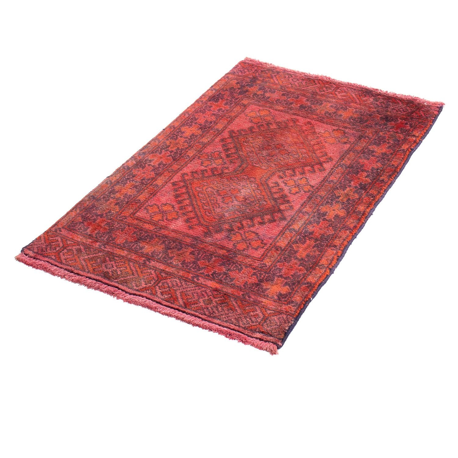 Tappeto Turkaman - 88 x 57 cm - rosso chiaro