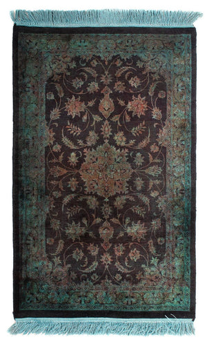 Tappeto orientale - Indo - 130 x 76 cm - blu chiaro