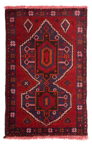 Tappeto Belutsch - 125 x 87 cm - rosso scuro