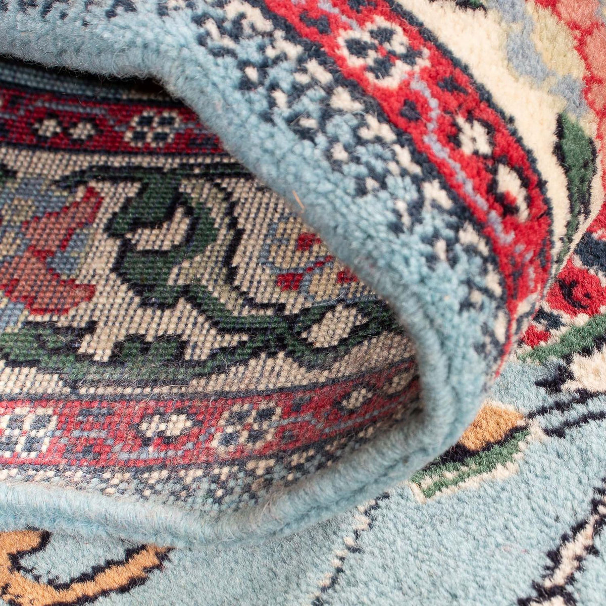 Tappeto orientale - Indo - 194 x 81 cm - blu chiaro