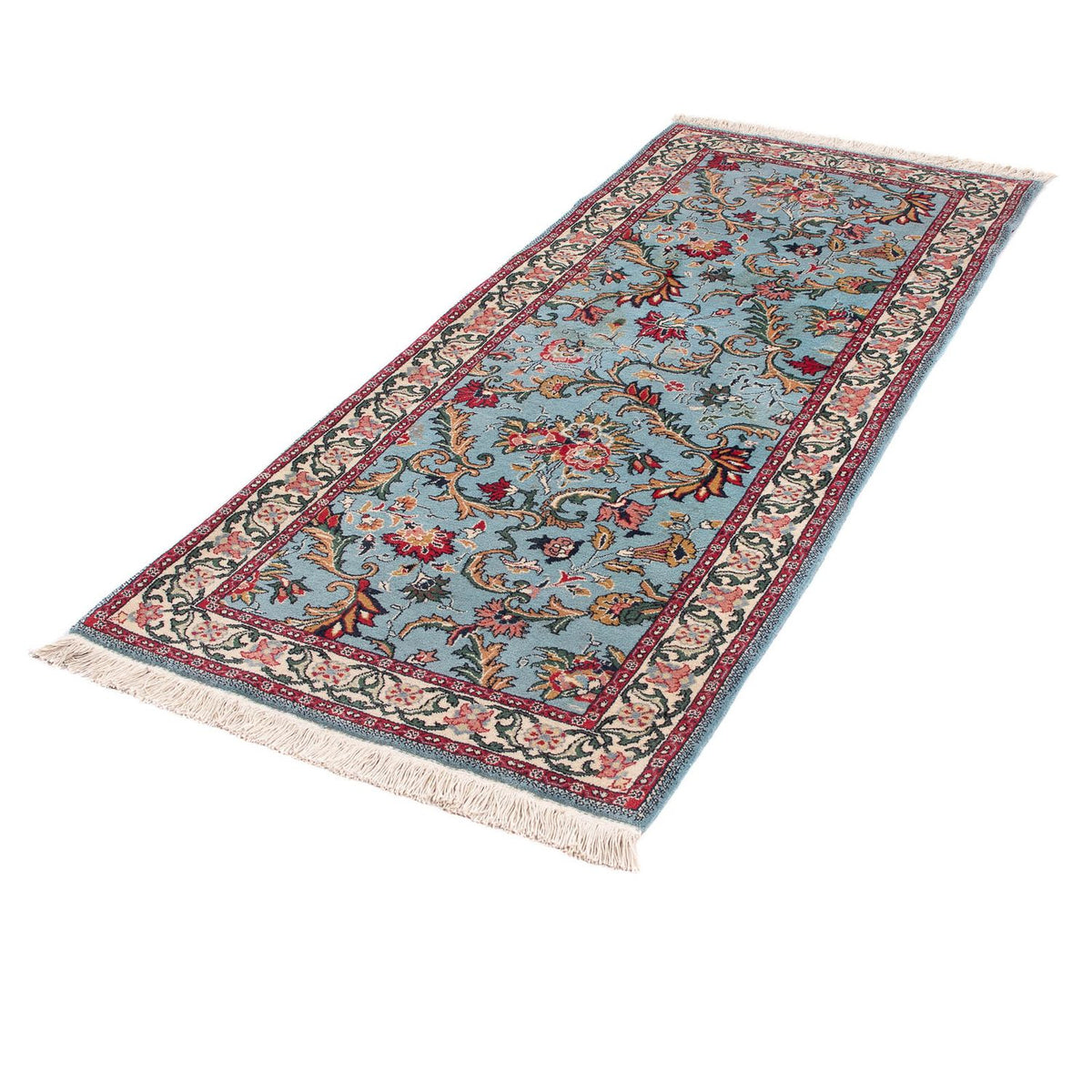 Tappeto orientale - Indo - 194 x 81 cm - blu chiaro
