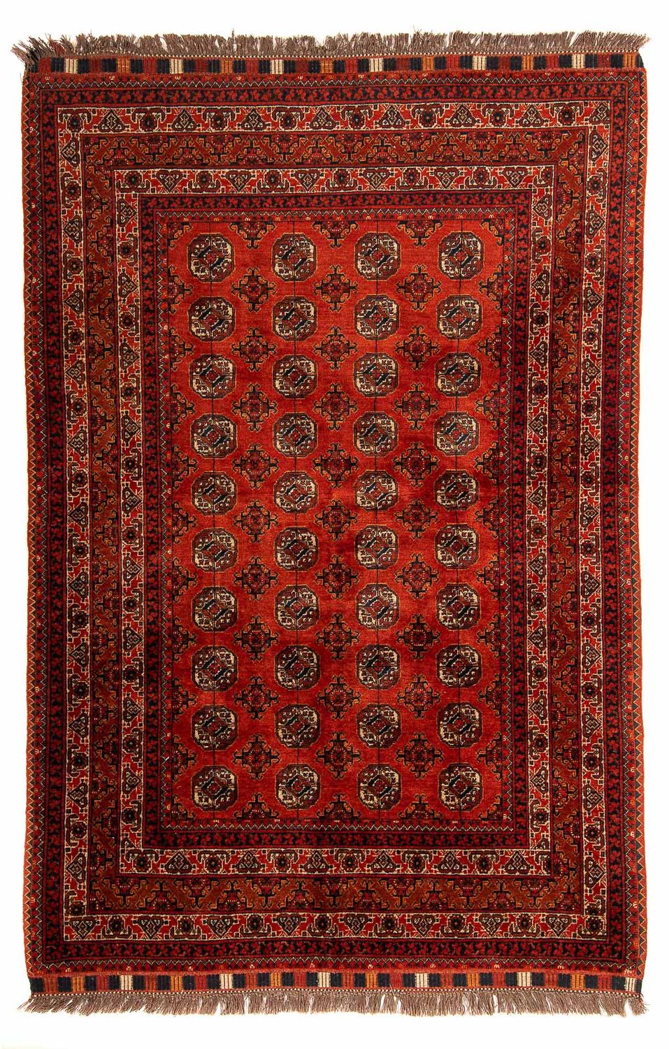 Tappeto afgano - Bukhara - 199 x 124 cm - rosso scuro