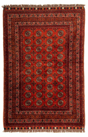 Tappeto afgano - Bukhara - 199 x 124 cm - rosso scuro