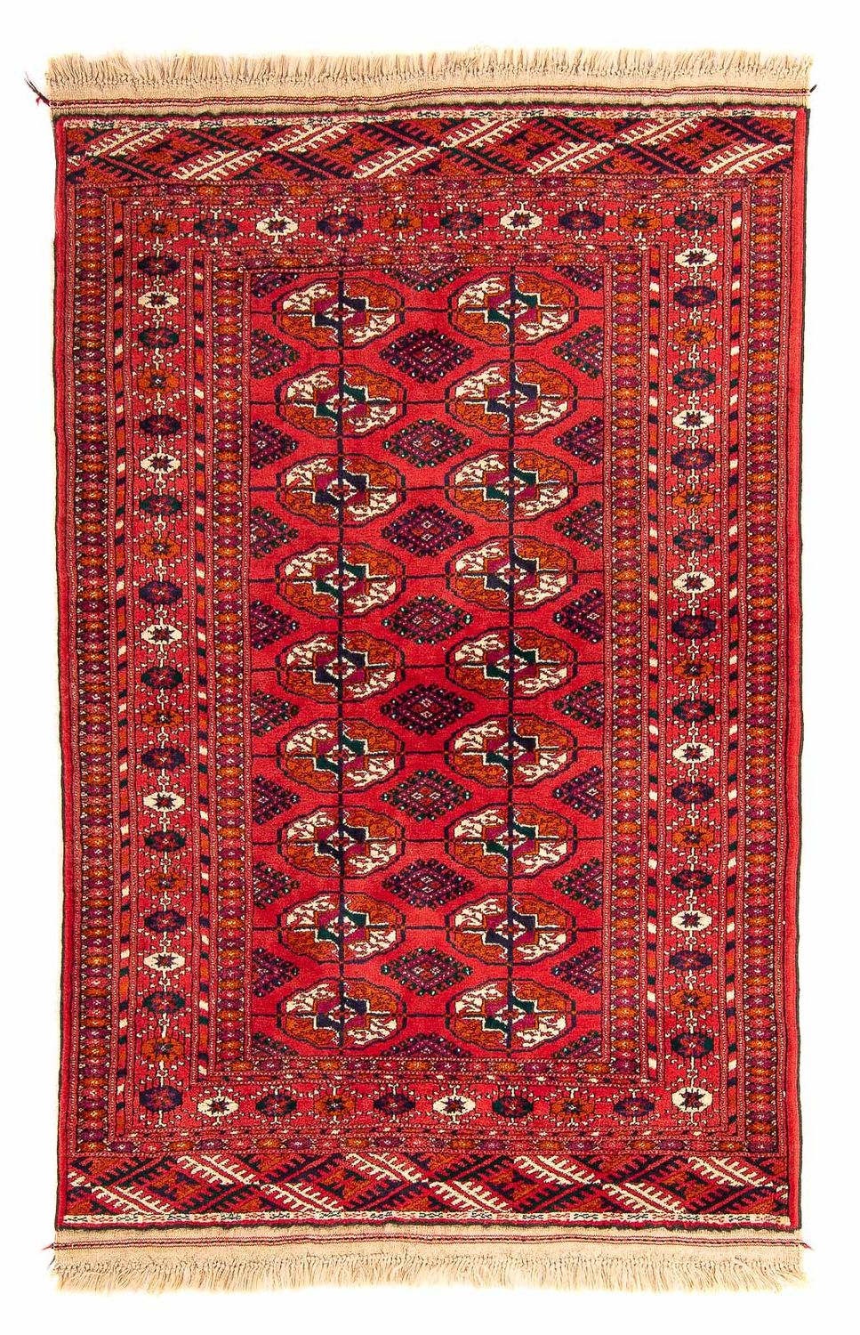 Tappeto Turkaman - 123 x 83 cm - rosso scuro