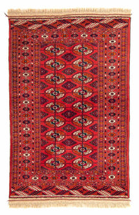 Tappeto Turkaman - 123 x 83 cm - rosso scuro