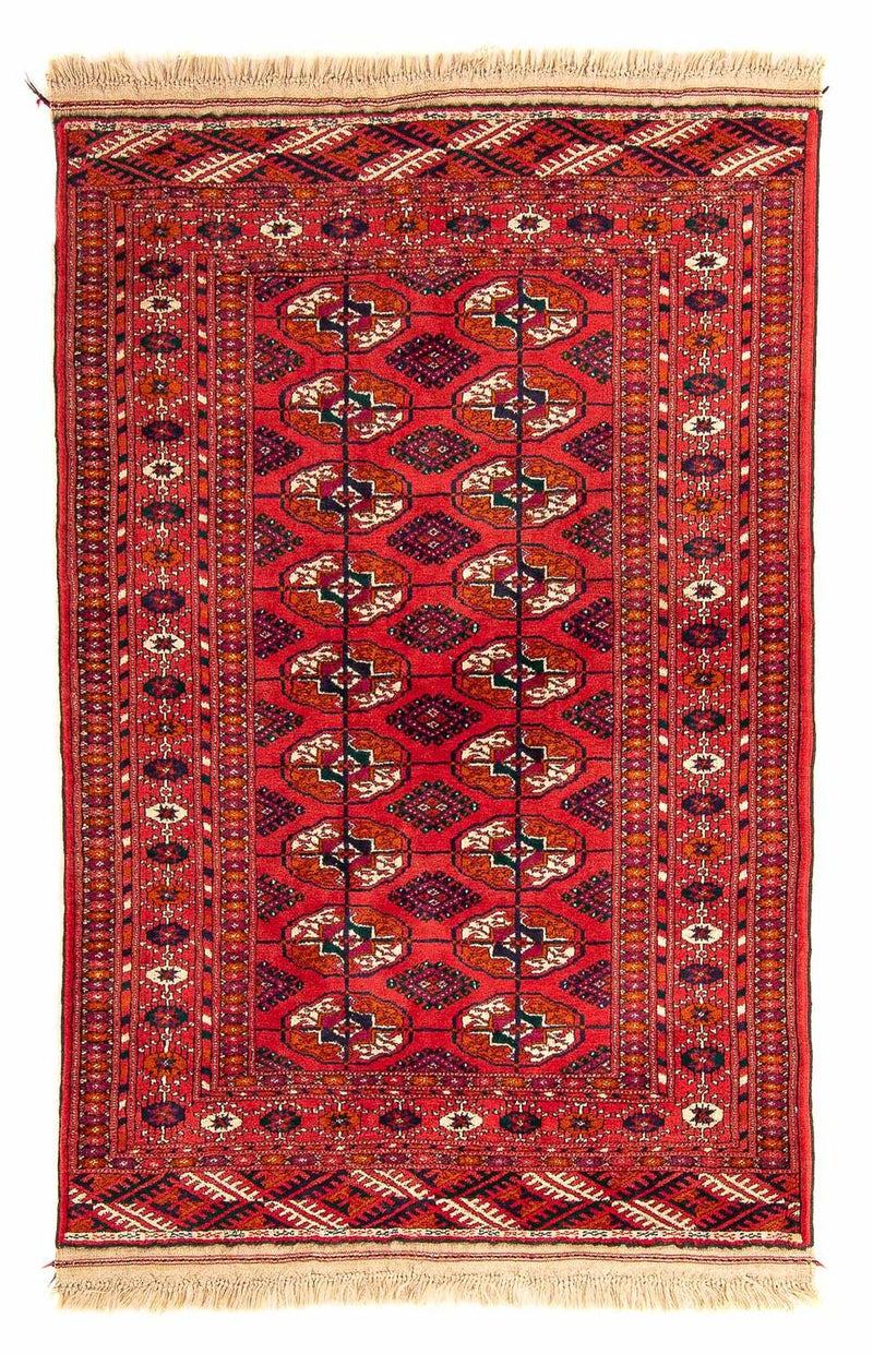 Tappeto Turkaman - 123 x 83 cm - rosso scuro