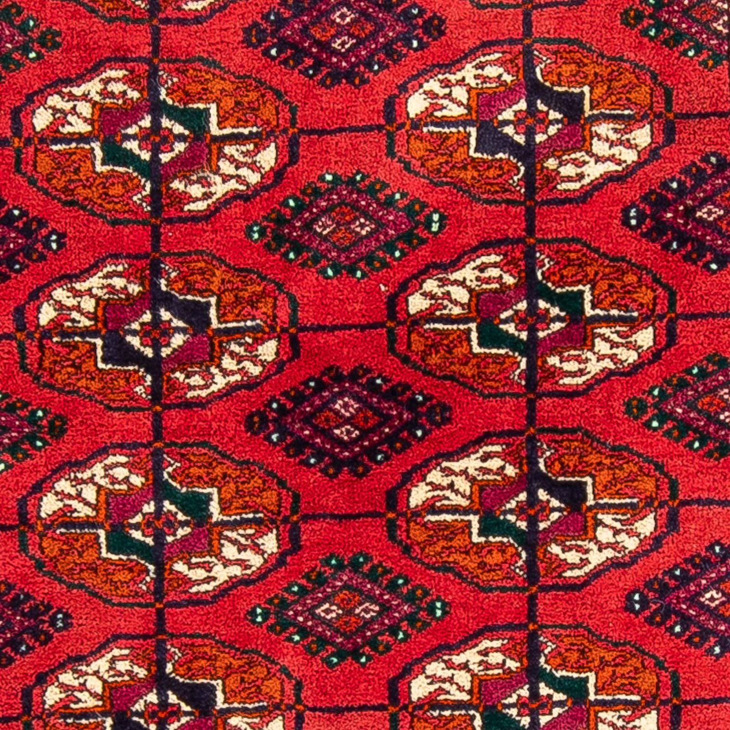 Tappeto Turkaman - 123 x 83 cm - rosso scuro