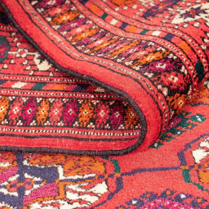 Tappeto Turkaman - 123 x 83 cm - rosso scuro