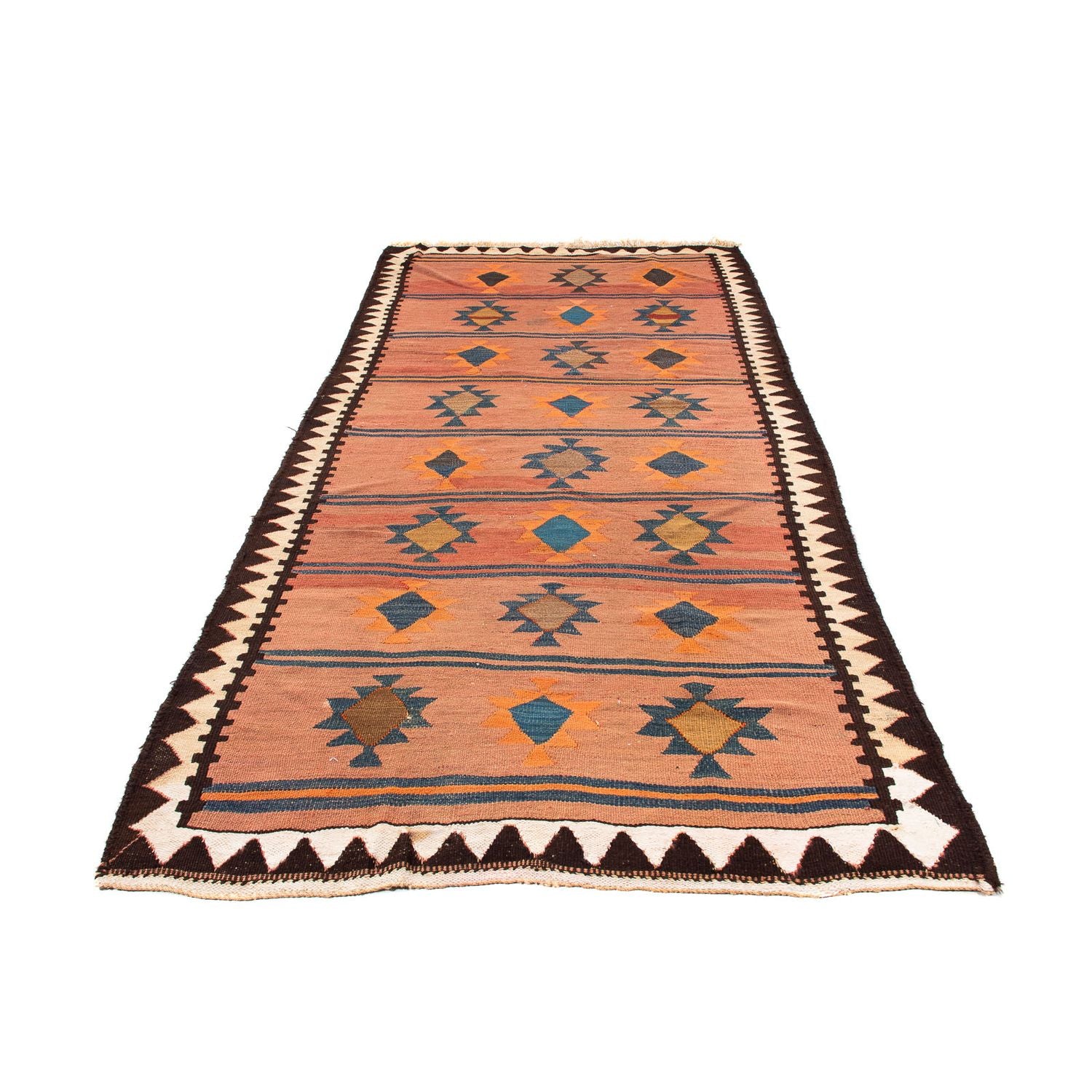 Tappeto corsia Tappeto Kelim - Vecchio - 260 x 140 cm - multicolore