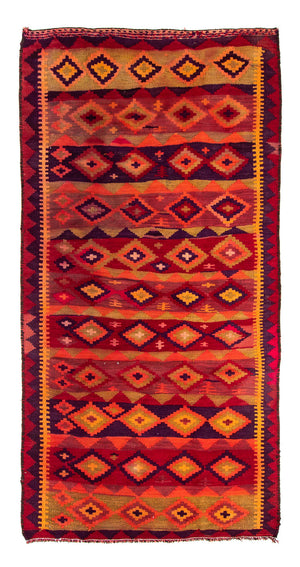 Tappeto corsia Tappeto Kelim - Vecchio - 285 x 145 cm - multicolore