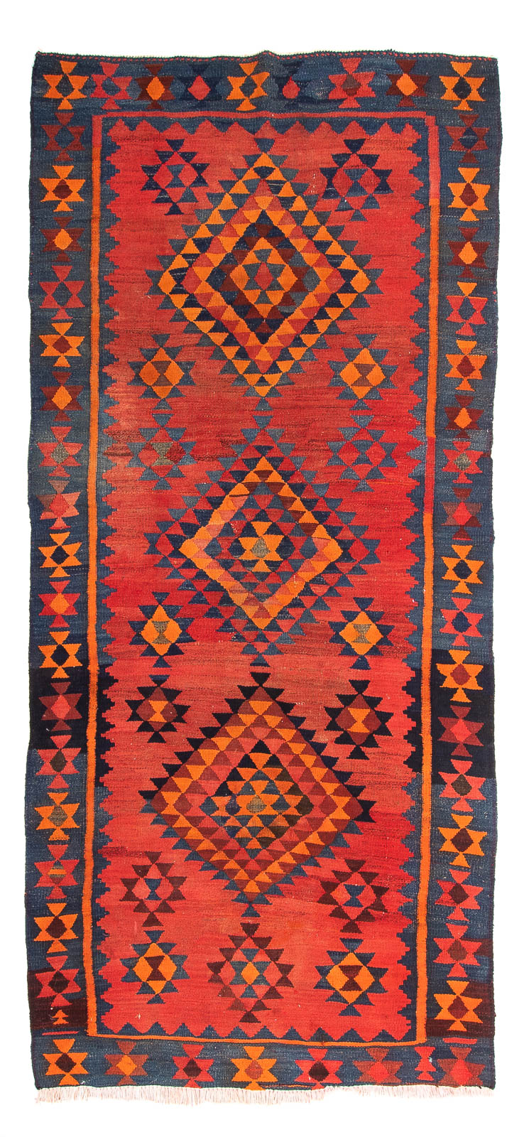 Tappeto corsia Tappeto Kelim - Vecchio - 220 x 195 cm - multicolore