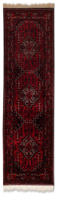 Tappeto corsia Tappeto afgano - Kunduz - 286 x 81 cm - rosso