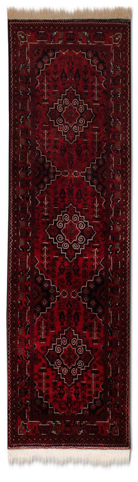 Tappeto corsia Tappeto afgano - Kunduz - 286 x 81 cm - rosso