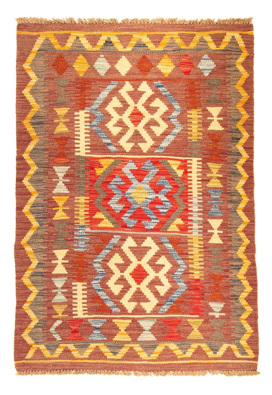 Tappeto Kelim - Splash - 125 x 86 cm - marrone