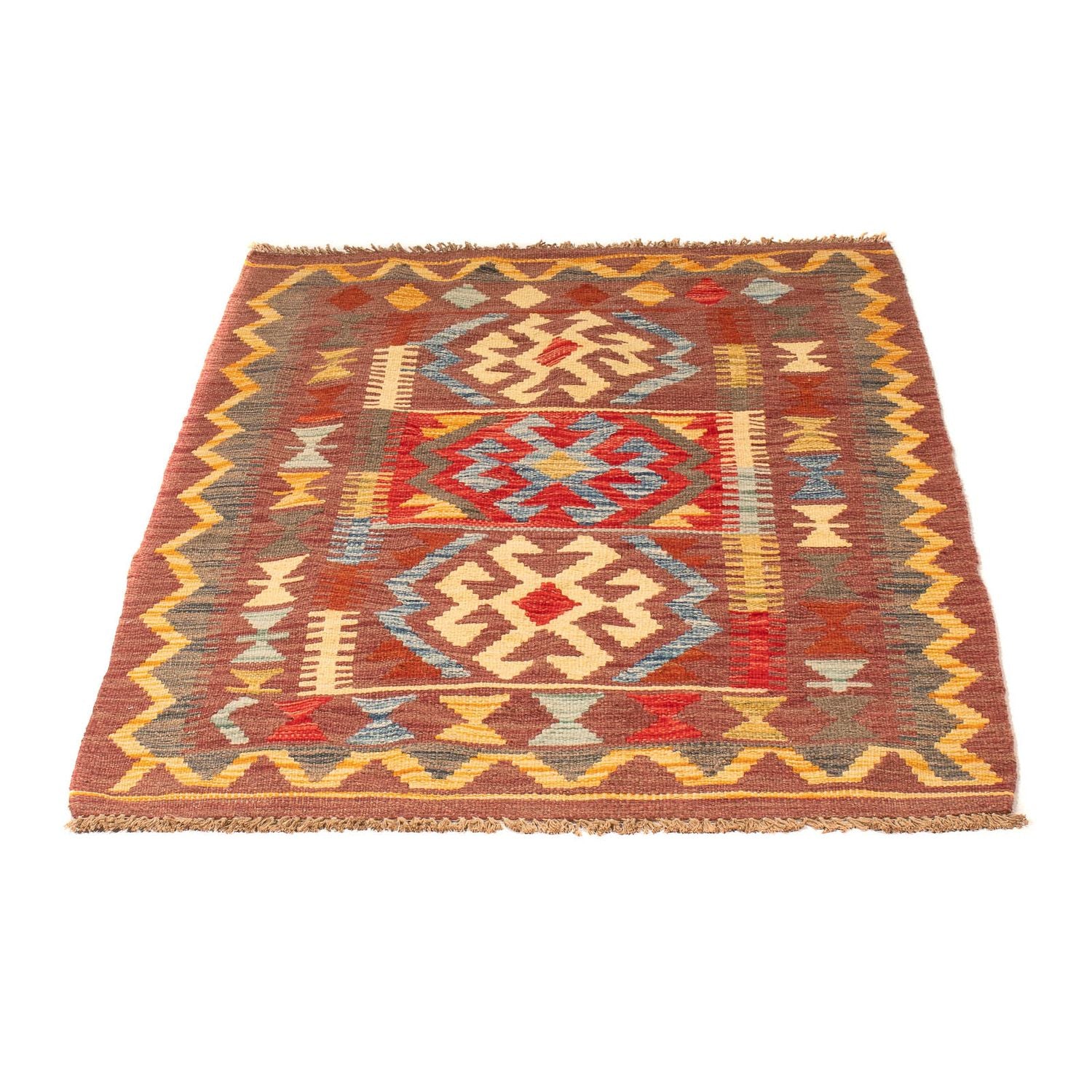 Tappeto Kelim - Splash - 125 x 86 cm - marrone