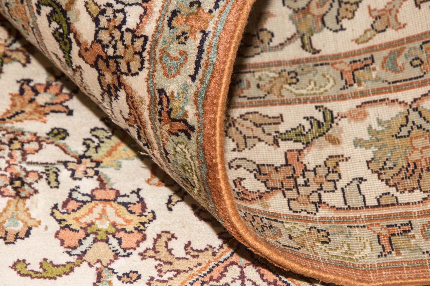 Tappeto di seta - Seta del Kashmir - 160 x 95 cm - beige