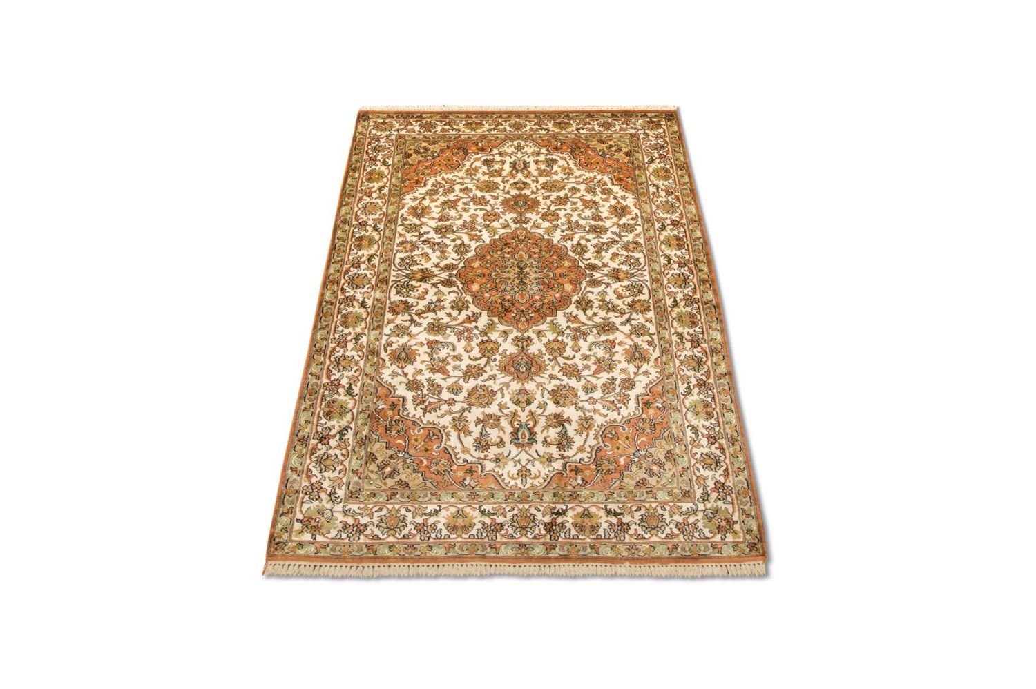 Tappeto di seta - Seta del Kashmir - 160 x 95 cm - beige