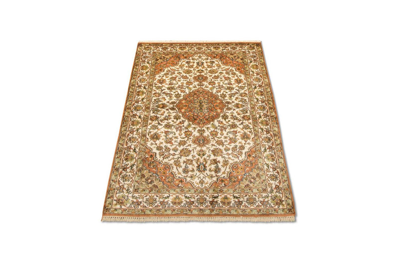 Tappeto di seta - Seta del Kashmir - 160 x 95 cm - beige